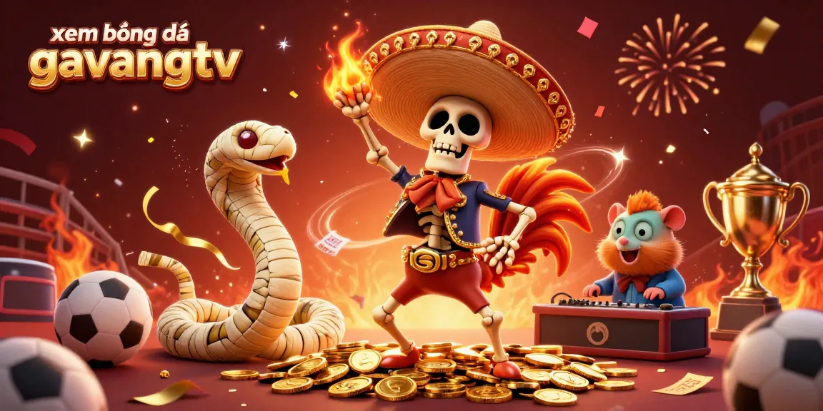 xem bóng đá gavangtv showcases a vibrant sports betting scene with rich characters and casino elements.