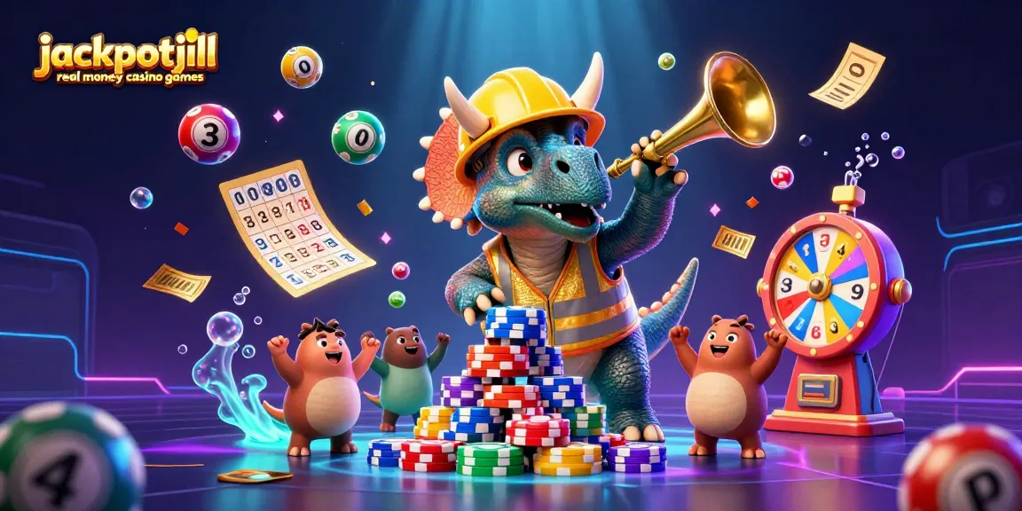 Experience jackpotjill real money casino games as vibrant lottery elements come alive in a dynamic casino scene.