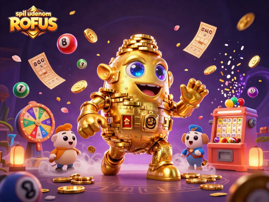 Experience the excitement of spil uden om ROFUS with this vibrant 3D gaming illustration showcasing dynamic entertainment elements.