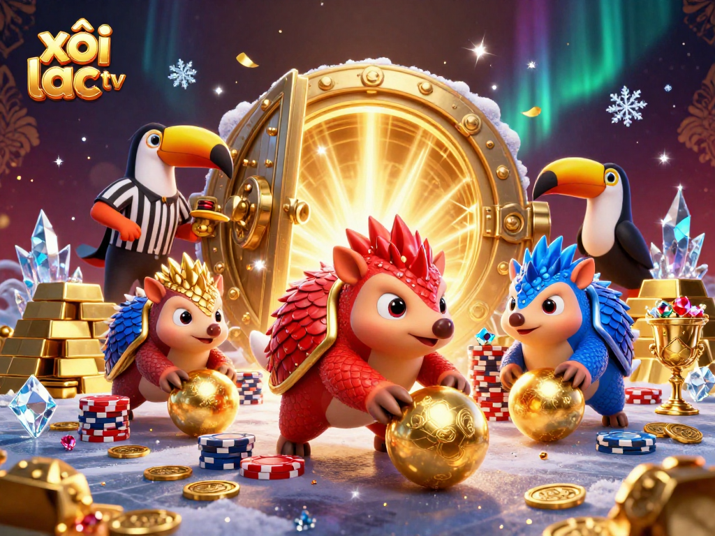 xôi lạc tv features rival pangolins bowling through vibrant stacks of poker chips in an exciting casino scene.