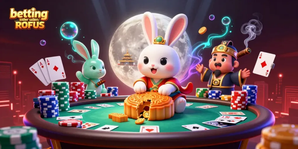 Experience betting sider uden ROFUS with a vibrant moonlit casino scene featuring poker chips and dynamic elements.