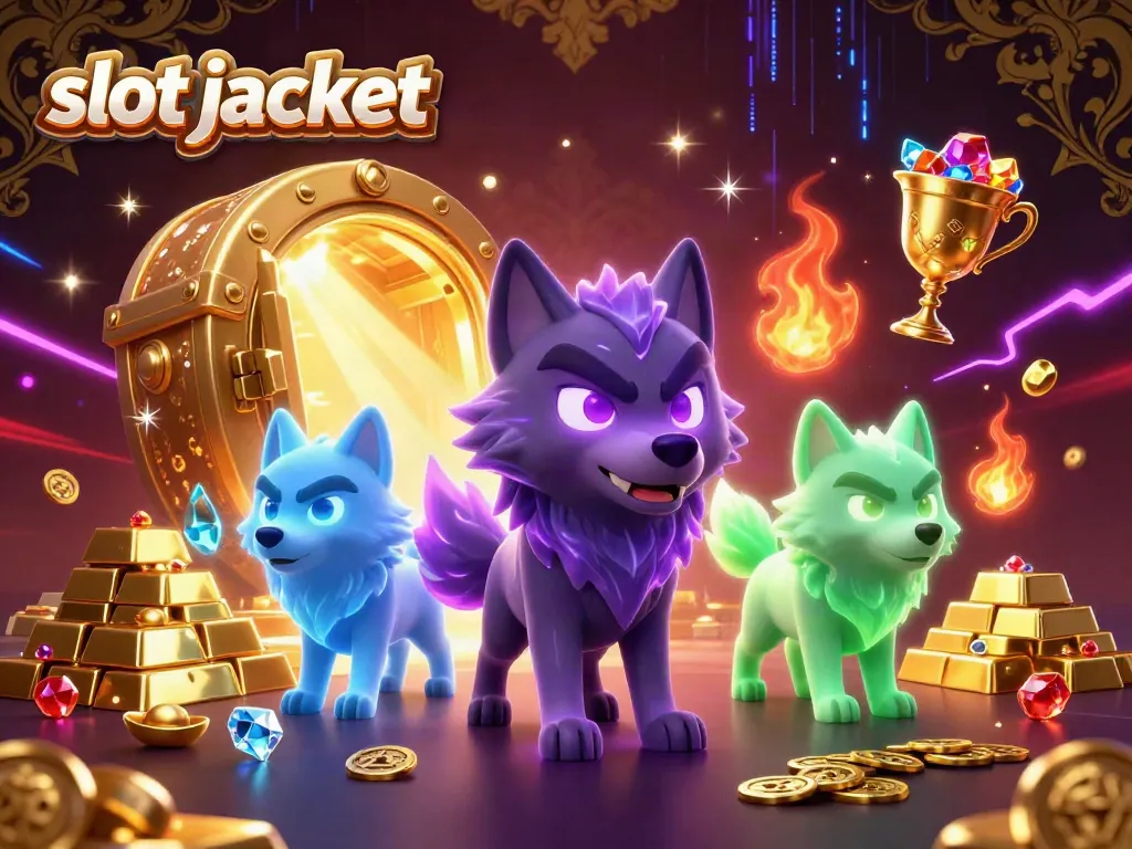 Experience thrilling wins with slot jackpot in this electrifying casino scene filled with treasure and excitement.