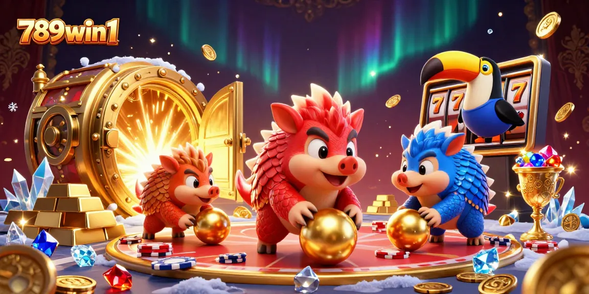 Engage in thrilling action with 789win1 as rival pangolins compete amidst dazzling casino jackpots